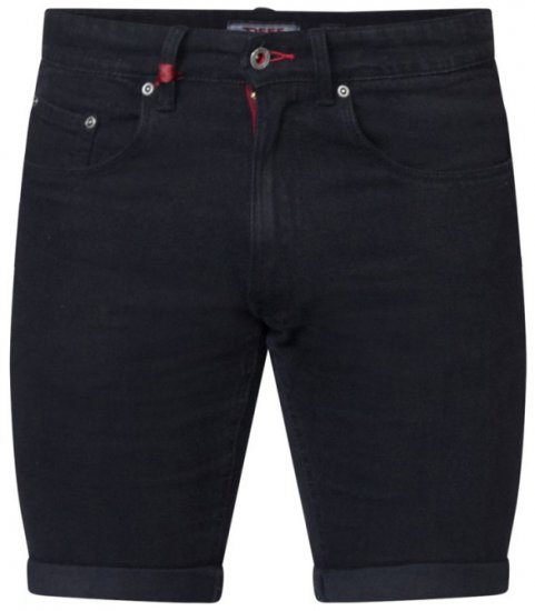 D555 Jude Stretch Denim Shorts Black - Shorts - Grote Maten Korte Broeken Heren
