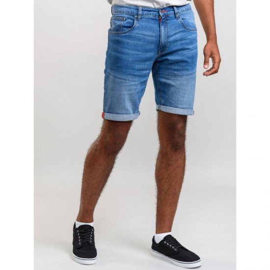 D555 Griffin Denim Shorts Stonewash - Shorts - Grote Maten Korte Broeken Heren