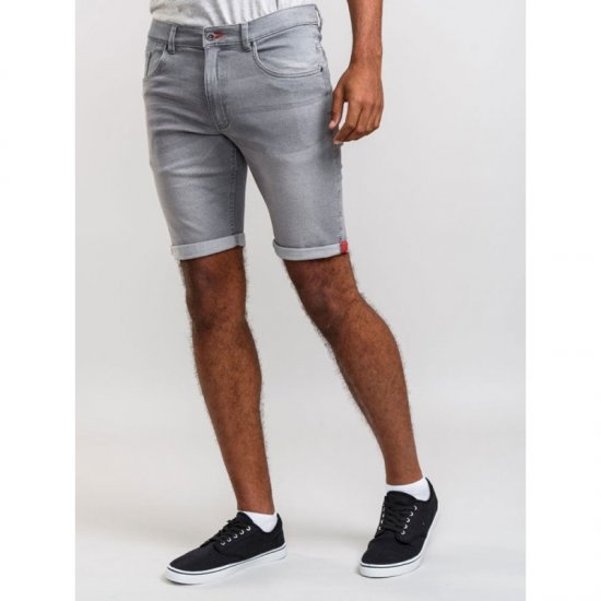 D555 Griffin Denim Shorts Grey - Shorts - Grote Maten Korte Broeken Heren