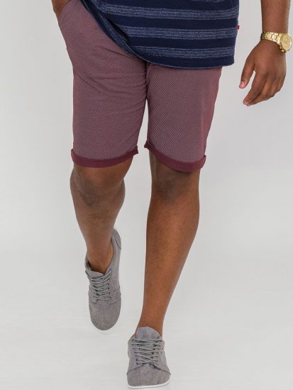 D555 Bandit Ao Micro Print Stretch Chino Shorts - Shorts - Grote Maten Korte Broeken Heren