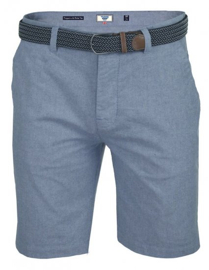 D555 Tiger Stretch Oxford Chino Shorts With Belt - Shorts - Grote Maten Korte Broeken Heren