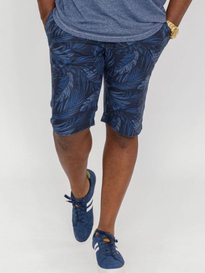 D555 Panther Hawaiian Leaf Ao Print Stretch Chino Shorts - Shorts - Grote Maten Korte Broeken Heren