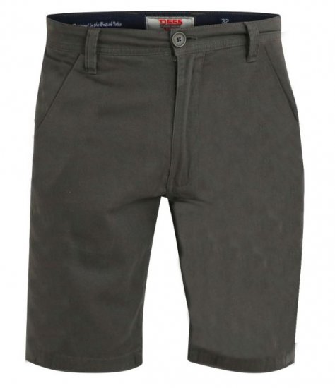 D555 Opala-2 Khaki Stretch Chino Shorts - Shorts - Grote Maten Korte Broeken Heren