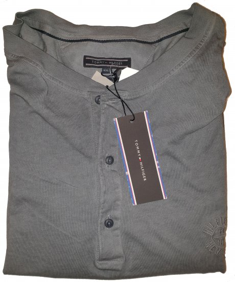 Tommy Hilfiger Long Sleeve Henley Grey - Motleys gekke april solden - 
