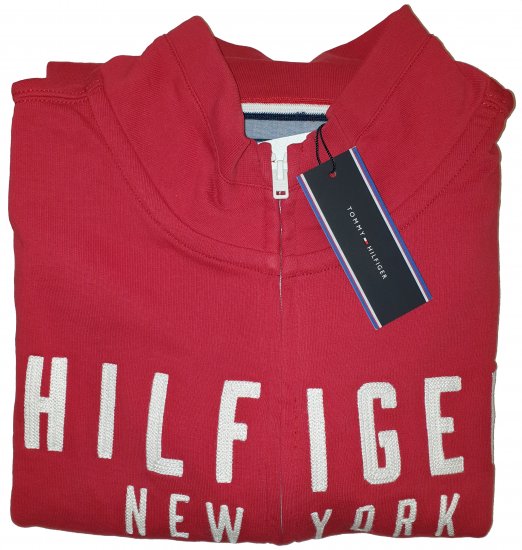 Tommy Hilfiger Kent Zip Thru Sweatshirt Red - Motleys gekke april solden - 