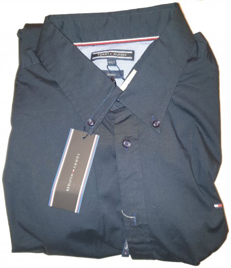 Tommy Hilfiger Stretch Poplin Shirt Black - Motleys gekke april solden - 