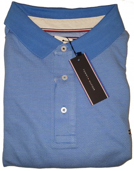 Tommy Hilfiger Jacquard Structure Polo Blue - Motleys gekke april solden - 