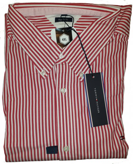 Tommy Hilfiger North Stripe Long Sleeve Shirt Red - Motleys gekke april solden - 