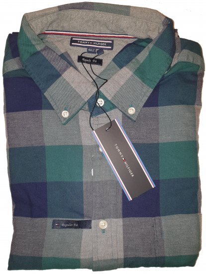 Tommy Hilfiger Gingham Flannel Shirt Green - Motleys gekke april solden - 