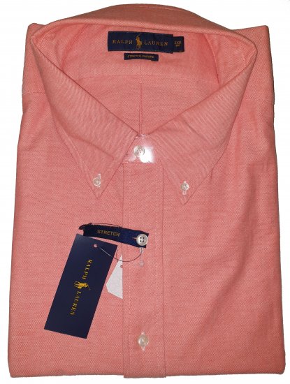 Ralph Lauren TC7E Long Sleeve Shirt Orange/White - Motleys gekke april solden - 