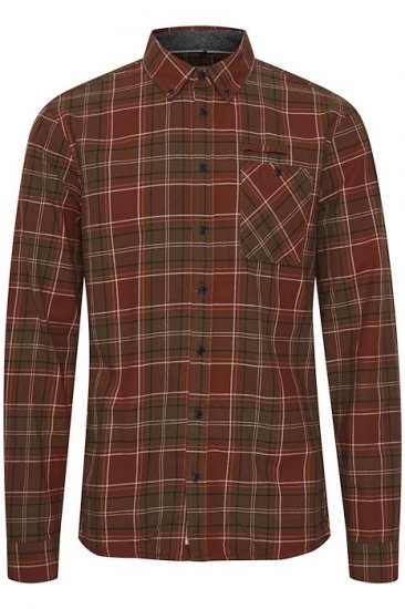 Blend Checked Long Sleeve Shirt 4324 Brown - Hemden - Overhemden Grote Maten Heren