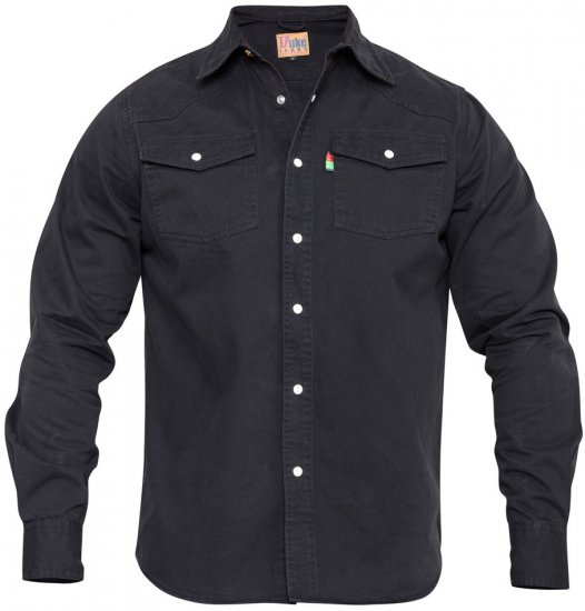 Duke Western Denim Shirt Black - Hemden - Overhemden Grote Maten Heren
