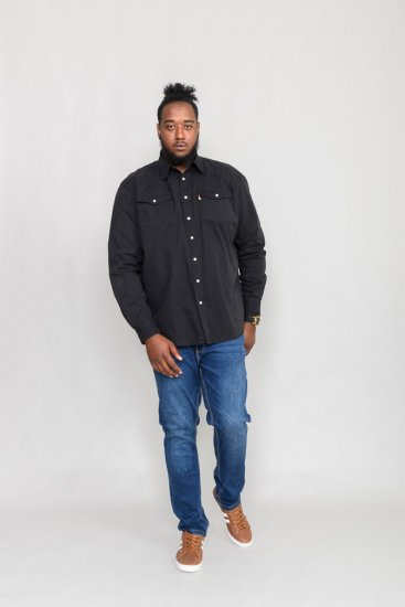 Duke Western Denim Shirt Black - Hemden - Overhemden Grote Maten Heren