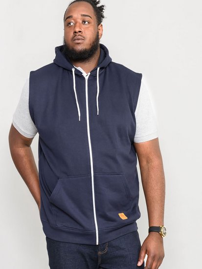 D555 Blake Sleeveless Hoodie Navy - Sweaters & hoodies - Sweaters & Hoodies Grote Maten Heren