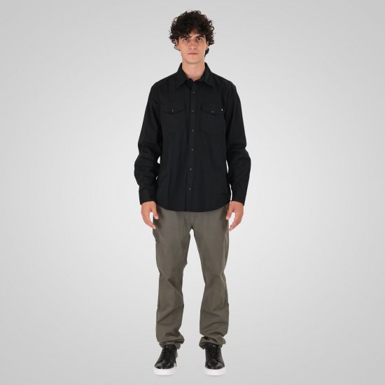 Double Outfitters GS-5126 Overhemd met drukknopen Zwart - Hemden - Overhemden Grote Maten Heren