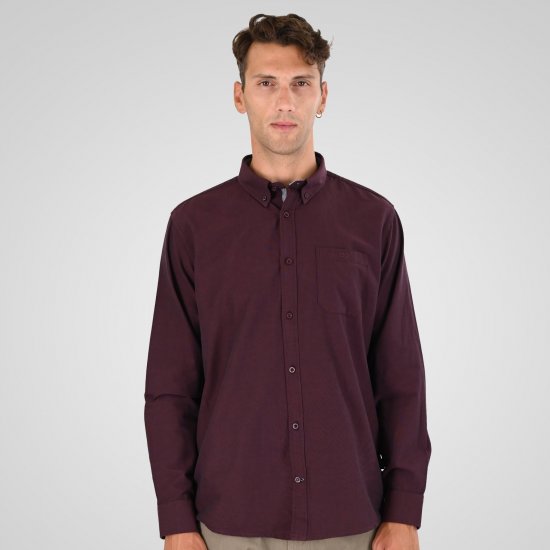 Double Outfitters GS-5225 Oxford overhemd Bordeaux - Hemden - Overhemden Grote Maten Heren