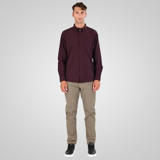 Double Outfitters GS-5225 Oxford overhemd Bordeaux - Hemden - Overhemden Grote Maten Heren