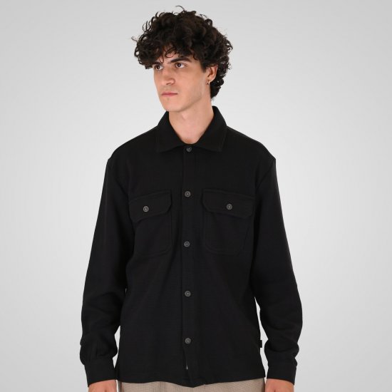 Double Outfitters GS-5237 Overshirt Zwart - Hemden - Overhemden Grote Maten Heren