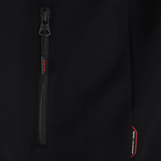 Double Outfitters MTOP-1158 Sweatvest met rits Zwart - Sweaters & hoodies - Sweaters & Hoodies Grote Maten Heren