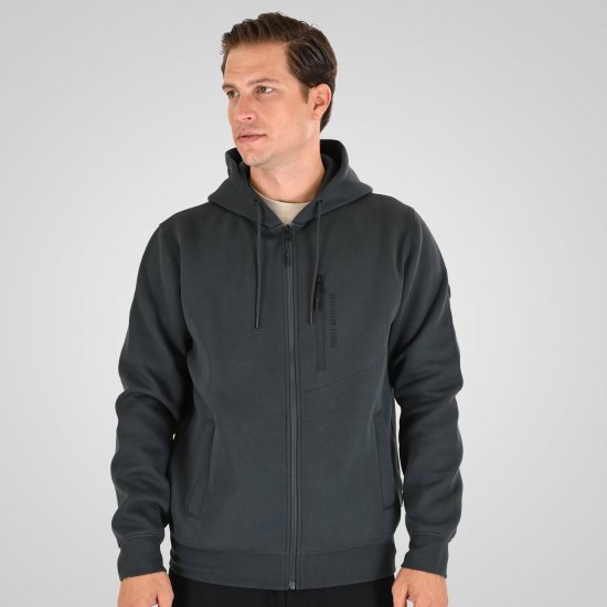 Double Outfitters MTOP-1160 Hoodie met rits Donkergroen - Sweaters & hoodies - Sweaters & Hoodies Grote Maten Heren