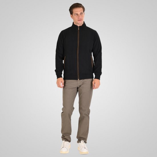 Double Outfitters SEL-1168 Sweatvest met rits Zwart - Sweaters & hoodies - Sweaters & Hoodies Grote Maten Heren