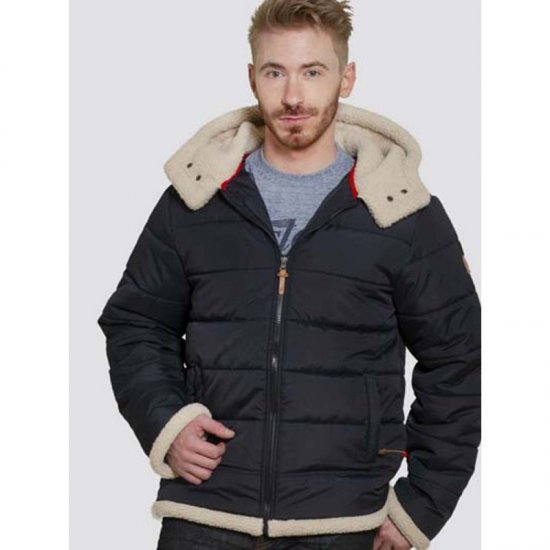 D555 Hudson Hooded Puffer Jacket Navy - Jassen - Grote Maten Herenjassen