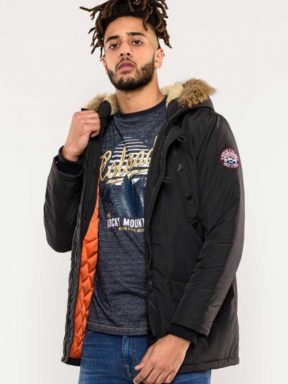 D555 Dundee Parka Jacket With Fur trimming and Teddy Fur Lined hood - Jassen - Grote Maten Herenjassen