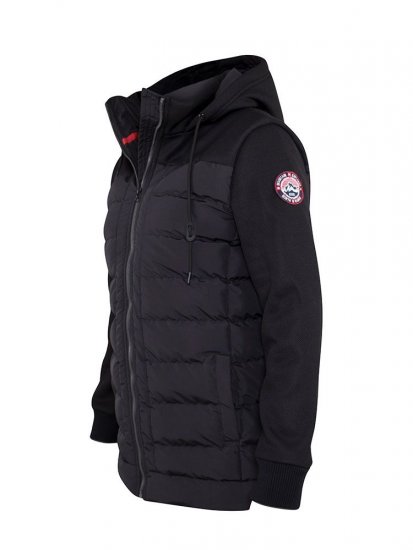 D555 Hampshire Hooded Quilted Jacket Black - Jassen - Grote Maten Herenjassen