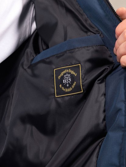 D555 Hank Ripstop Contrast Panelled Padded Hooded Jacket Navyblauw - Jassen - Grote Maten Herenjassen
