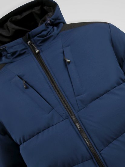 D555 Hank Ripstop Contrast Panelled Padded Hooded Jacket Navyblauw - Jassen - Grote Maten Herenjassen