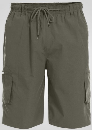 D555 Nick Korte broek met zakken en elastische taille Khaki - Shorts - Grote Maten Korte Broeken Heren
