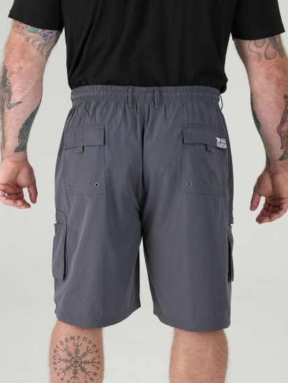D555 Nick Cargo Shorts met Elastische Taille Grijs - Shorts - Grote Maten Korte Broeken Heren