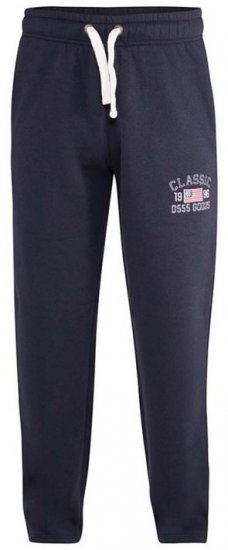 D555 Mayson Embroidered And Applique Open Hem Jogger With Drawcord Navy - Joggingbroeken & shorts - Joggingbroeken & Shorts Heren Grote Maten