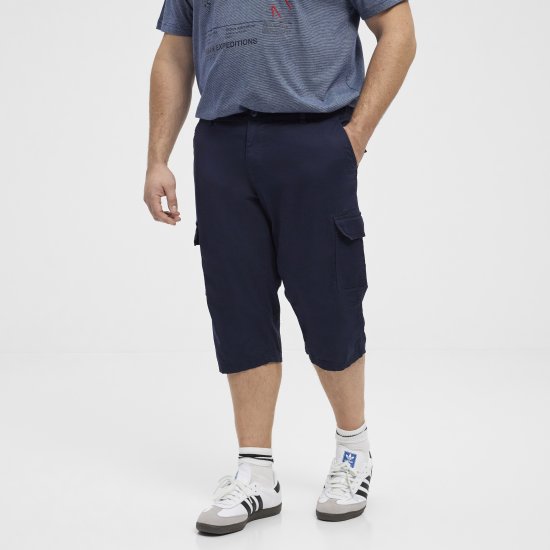 North Latitude 51136 capri shorts marineblauw - Shorts - Grote Maten Korte Broeken Heren