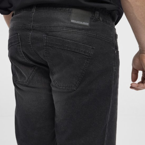 North Latitude 51336 denim shorts zwart - Shorts - Grote Maten Korte Broeken Heren