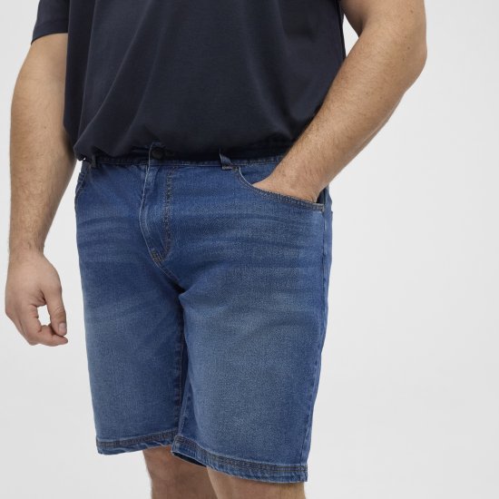 North Latitude 51336 denim shorts blauw - Shorts - Grote Maten Korte Broeken Heren