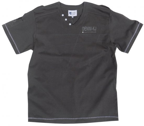 Kam Jeans Vee Print T-shirt Black - T-shirts - Grote Maten T-shirts Heren