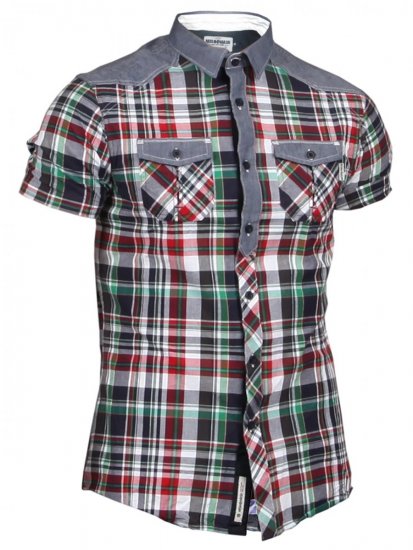 Mish Mash Denver S/S Green - Hemden - Overhemden Grote Maten Heren