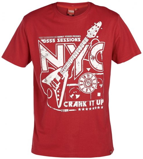 D555 Alaster T-shirt Red - T-shirts - Grote Maten T-shirts Heren