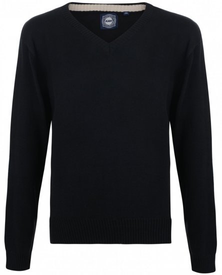 Kam Jeans Knitted V-neck Black - Sweaters & hoodies - Sweaters & Hoodies Grote Maten Heren