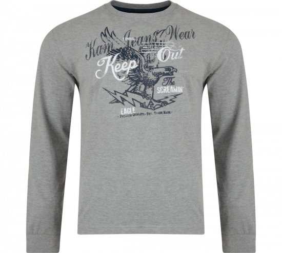 Kam Jeans Eagle Top Grey - T-shirts - Grote Maten T-shirts Heren