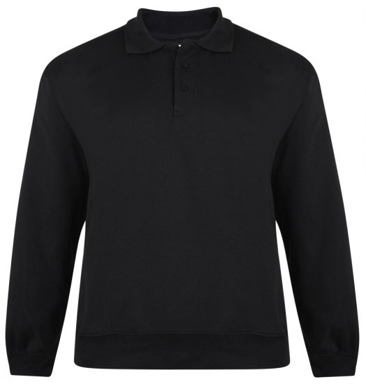 Kam Jeans Black Collar Sweatshirt - Sweaters & hoodies - Sweaters & Hoodies Grote Maten Heren