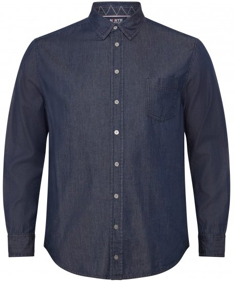 North Latitude 53139 denim overhemd blauw - Hemden - Overhemden Grote Maten Heren