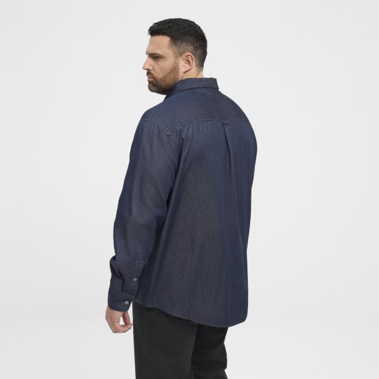 North Latitude 53139 denim overhemd blauw - Hemden - Overhemden Grote Maten Heren