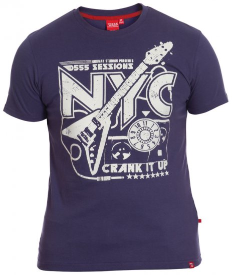 D555 Alaster T-shirt Navy - T-shirts - Grote Maten T-shirts Heren