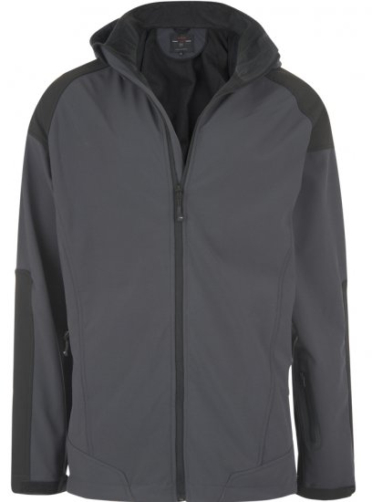 Kam Soft Shell Hood Jacket Charcoal - Jassen - Grote Maten Herenjassen