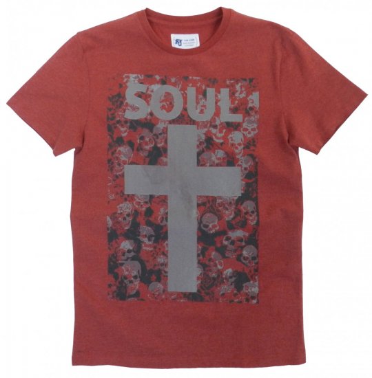 Kam Soul Skull Tee Red - T-shirts - Grote Maten T-shirts Heren
