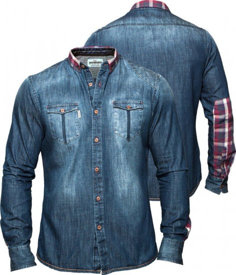 Mish Mash Moto Denim - Hemden - Overhemden Grote Maten Heren