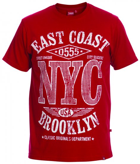 D555 Riga Tee + Shirt - Hemden - Overhemden Grote Maten Heren