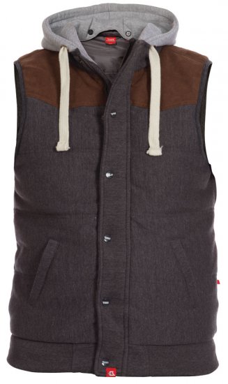 D555 Lowell Waistcoat Charcoal - Jassen - Grote Maten Herenjassen